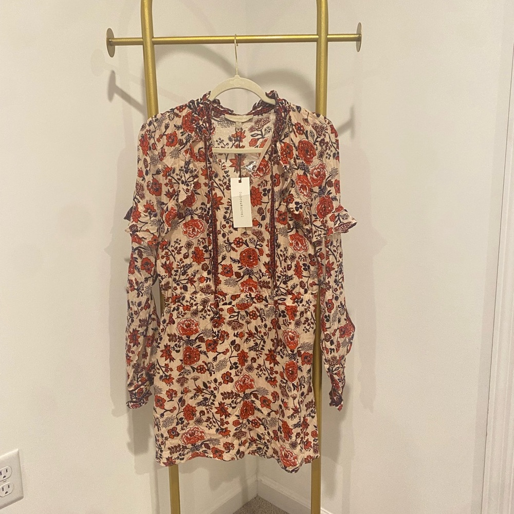 Floral Dress with ruffle detail on sleeves